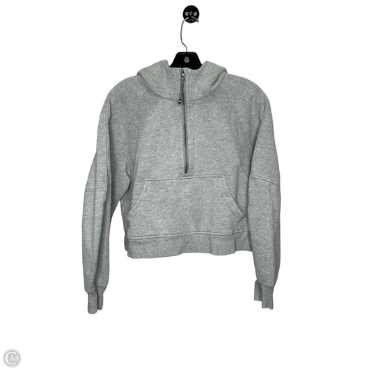 Athletic Sweatshirt Hoodie By Lululemon In Grey, Size: L
