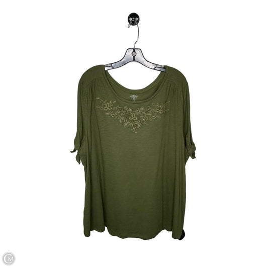 Top Short Sleeve By St Johns Bay In Green, Size: 3x
