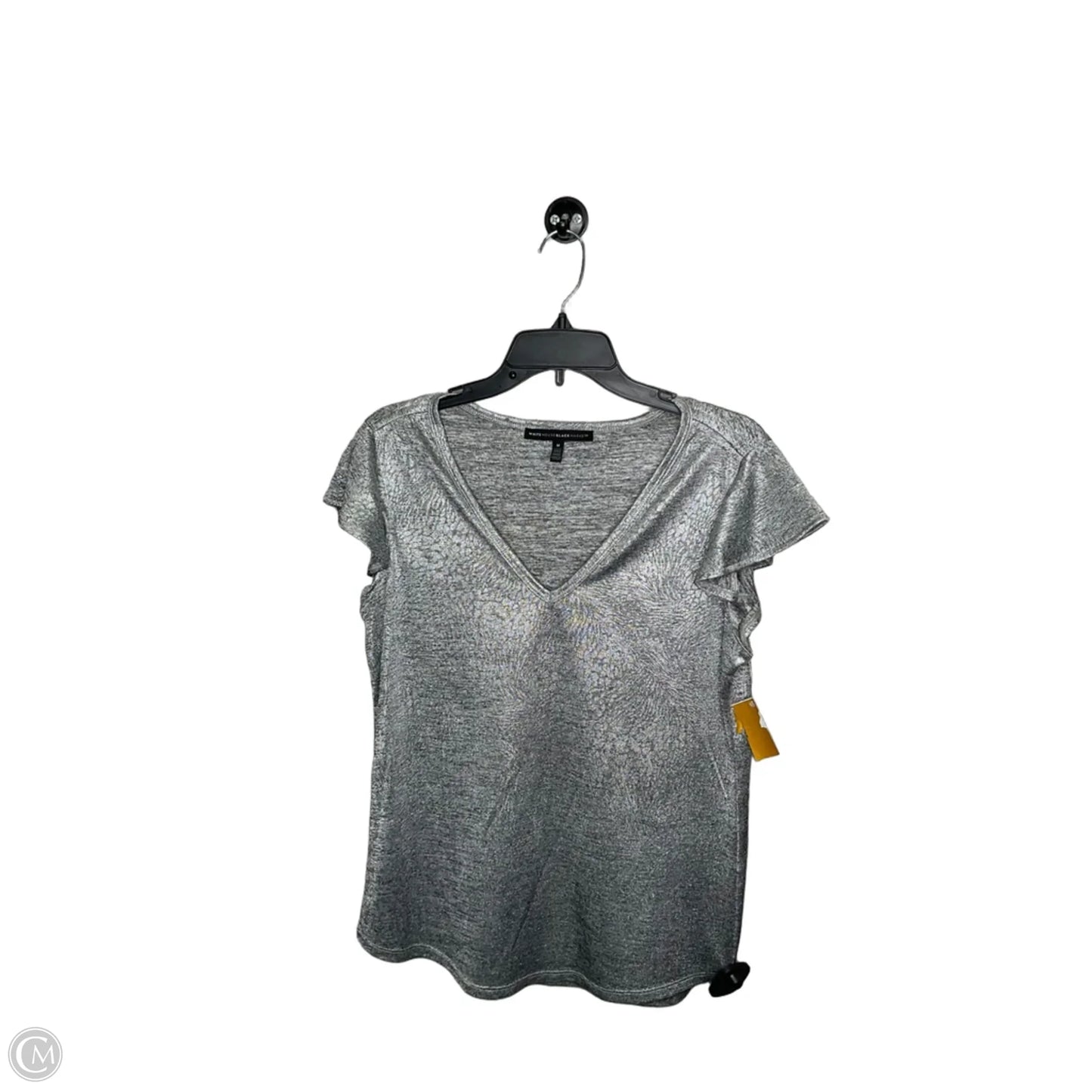Top Short Sleeve By White House Black Market In Silver, Size: M