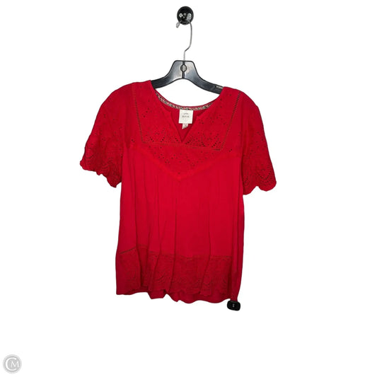 Top Short Sleeve By Knox Rose In Red, Size: M