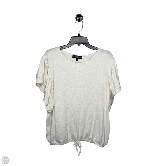Top Short Sleeve By Fred David In Tan, Size: L