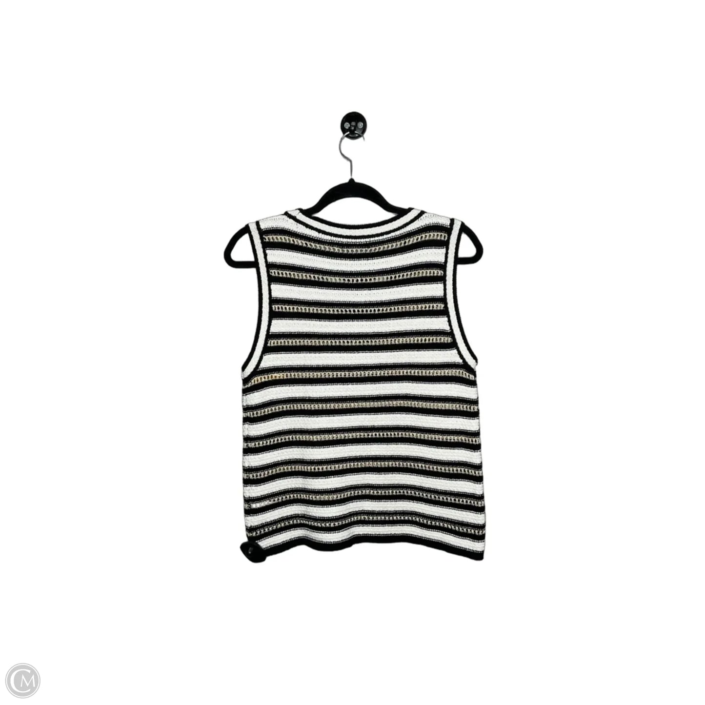 Top Sleeveless By Nine West In Striped Pattern, Size: L