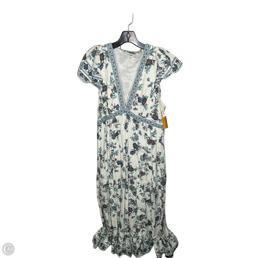 Dress Casual Maxi By Max Studio In Blue & Cream, Size: Xl