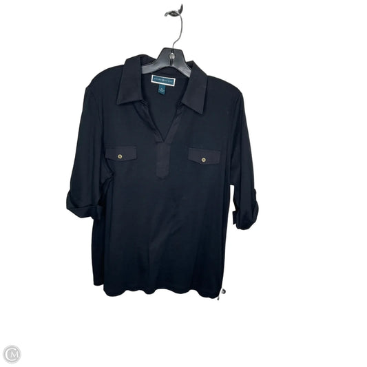 Top Short Sleeve By Karen Scott In Black, Size: Xl