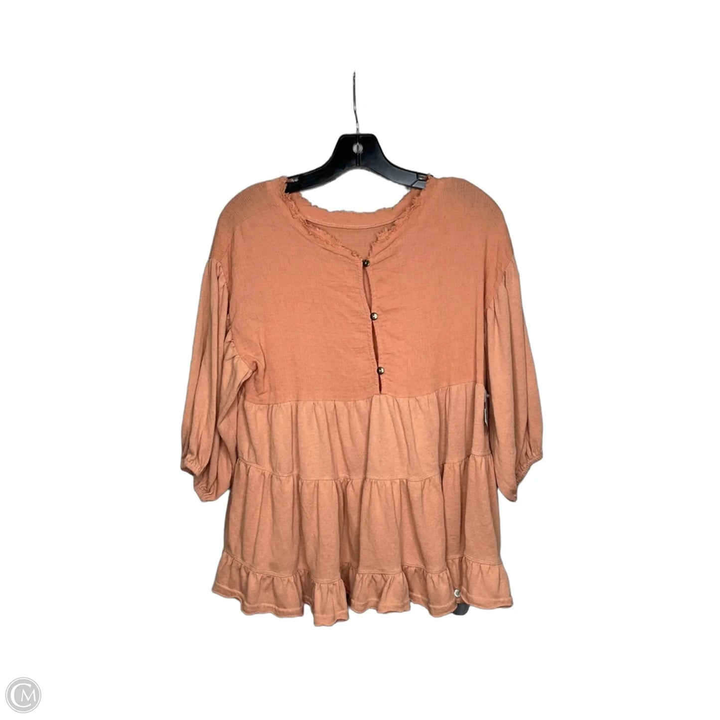 Top Short Sleeve By Easel In Tan, Size: M