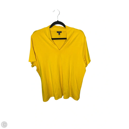 Top Short Sleeve By Talbots In Yellow, Size: 2x