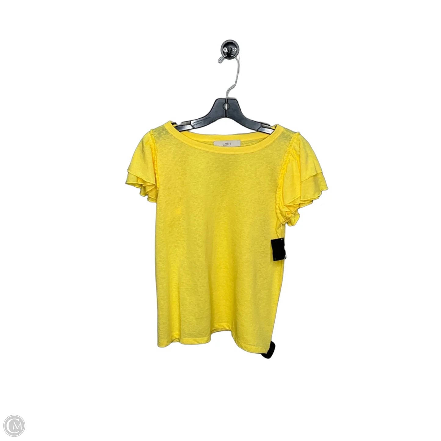 Top Short Sleeve By Loft In Yellow, Size: S