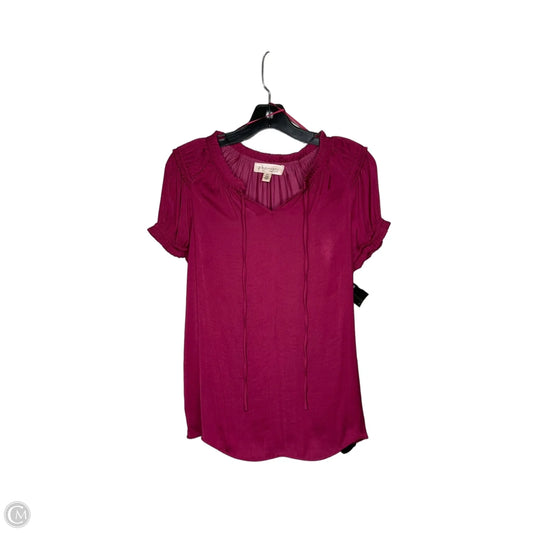 Top Short Sleeve By Philosophy In Maroon, Size: S