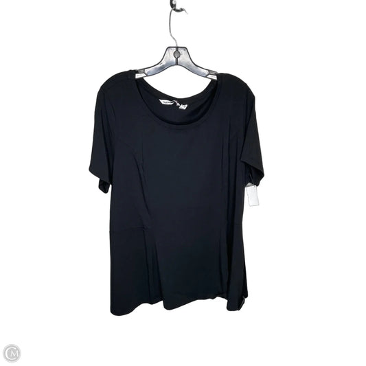 Top Short Sleeve By Isaac Mizrahi Live Qvc In Black, Size: 2x