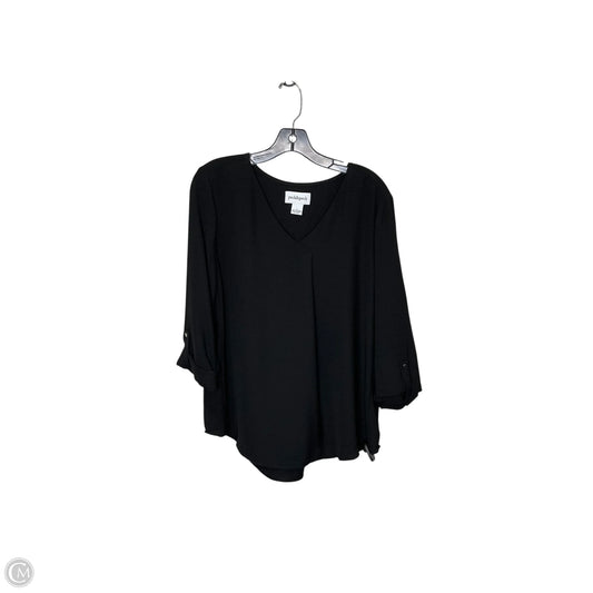 Blouse 3/4 Sleeve By Peck And Peck In Black, Size: L