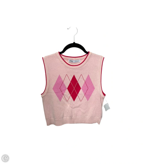Vest Fleece By Zara In Pink, Size: M