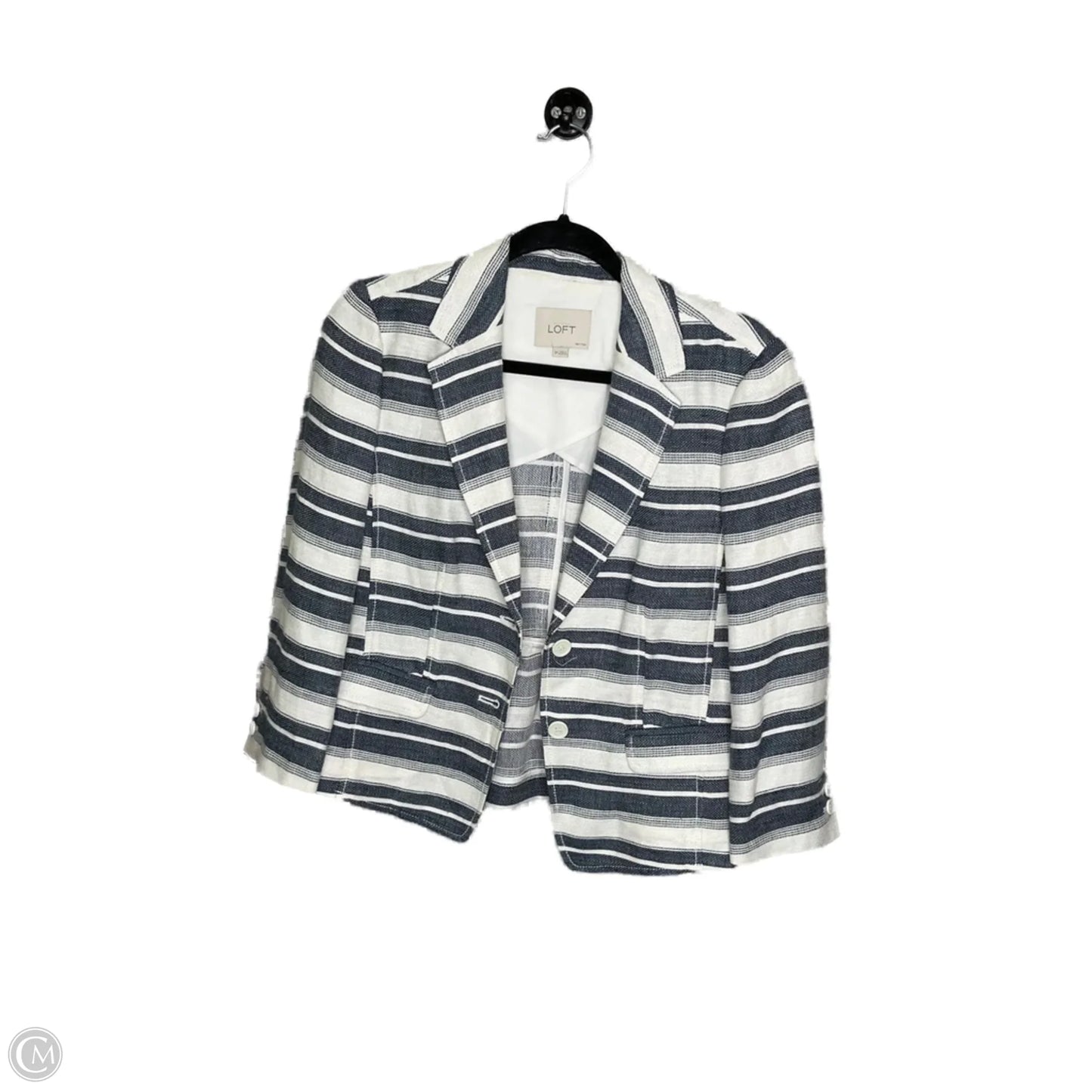 Blazer By Loft In Blue & Cream, Size: Mp
