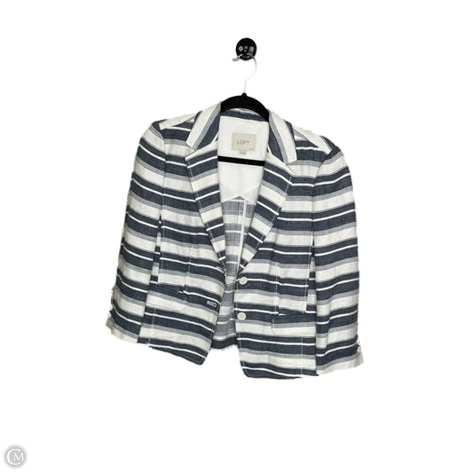 Blazer By Loft In Blue & Cream, Size: Mp
