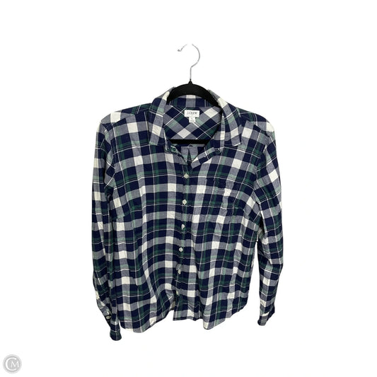 Top Long Sleeve By J. Crew In Blue & Green, Size: L