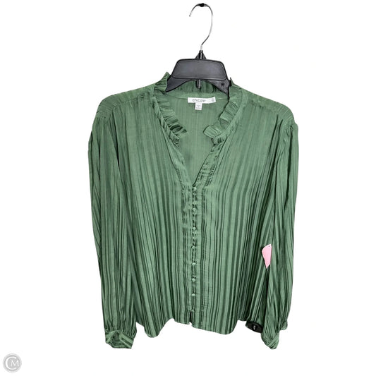 Blouse Long Sleeve By Chicos In Green, Size: L