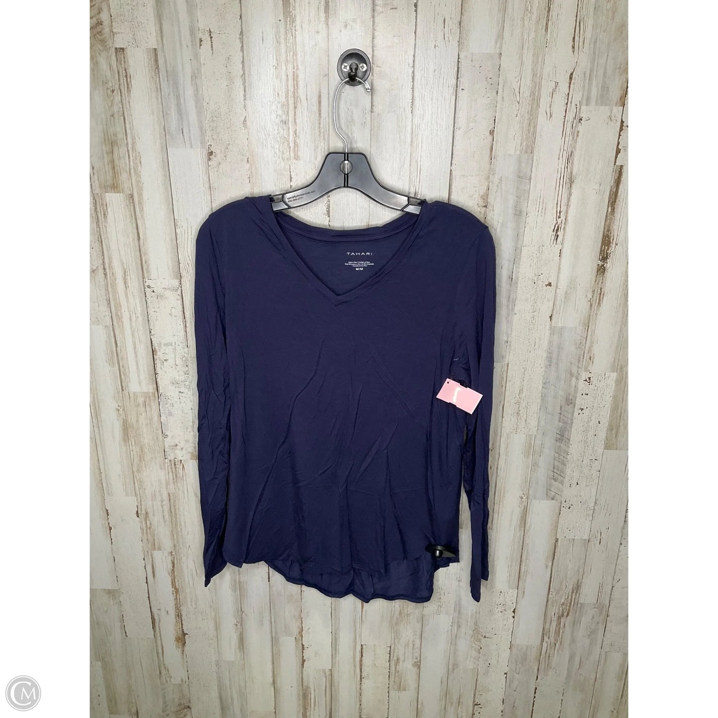 Top Long Sleeve By Tahari By Arthur Levine In Blue, Size: M