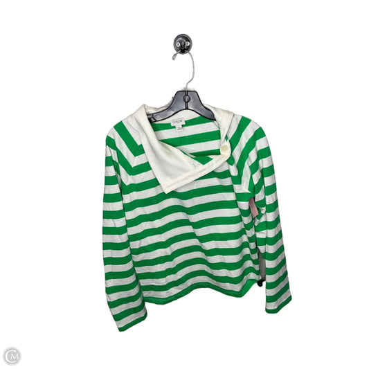 Top Long Sleeve By J. Crew In Green & White, Size: S