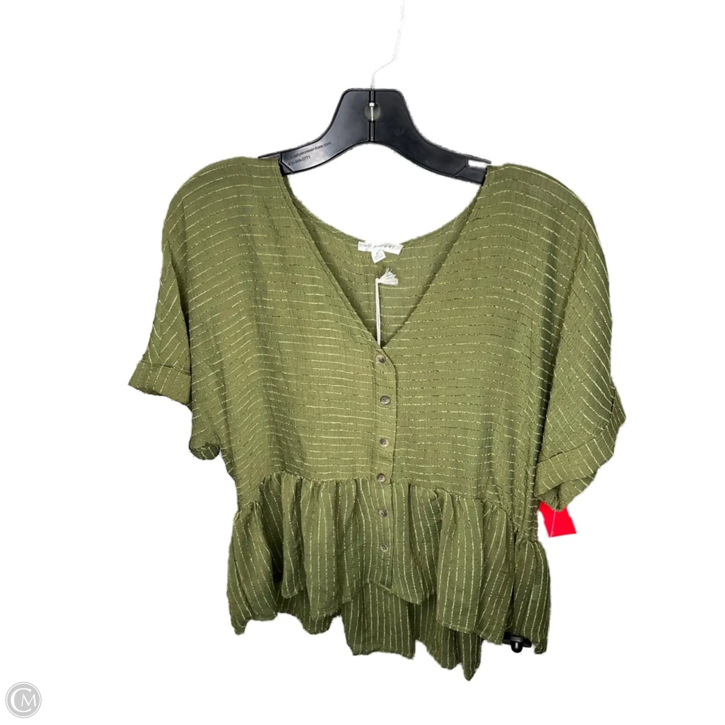 Top Short Sleeve By Blu Pepper In Green, Size: M