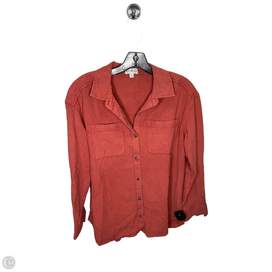 Top Long Sleeve By Wonderly In Red, Size: L