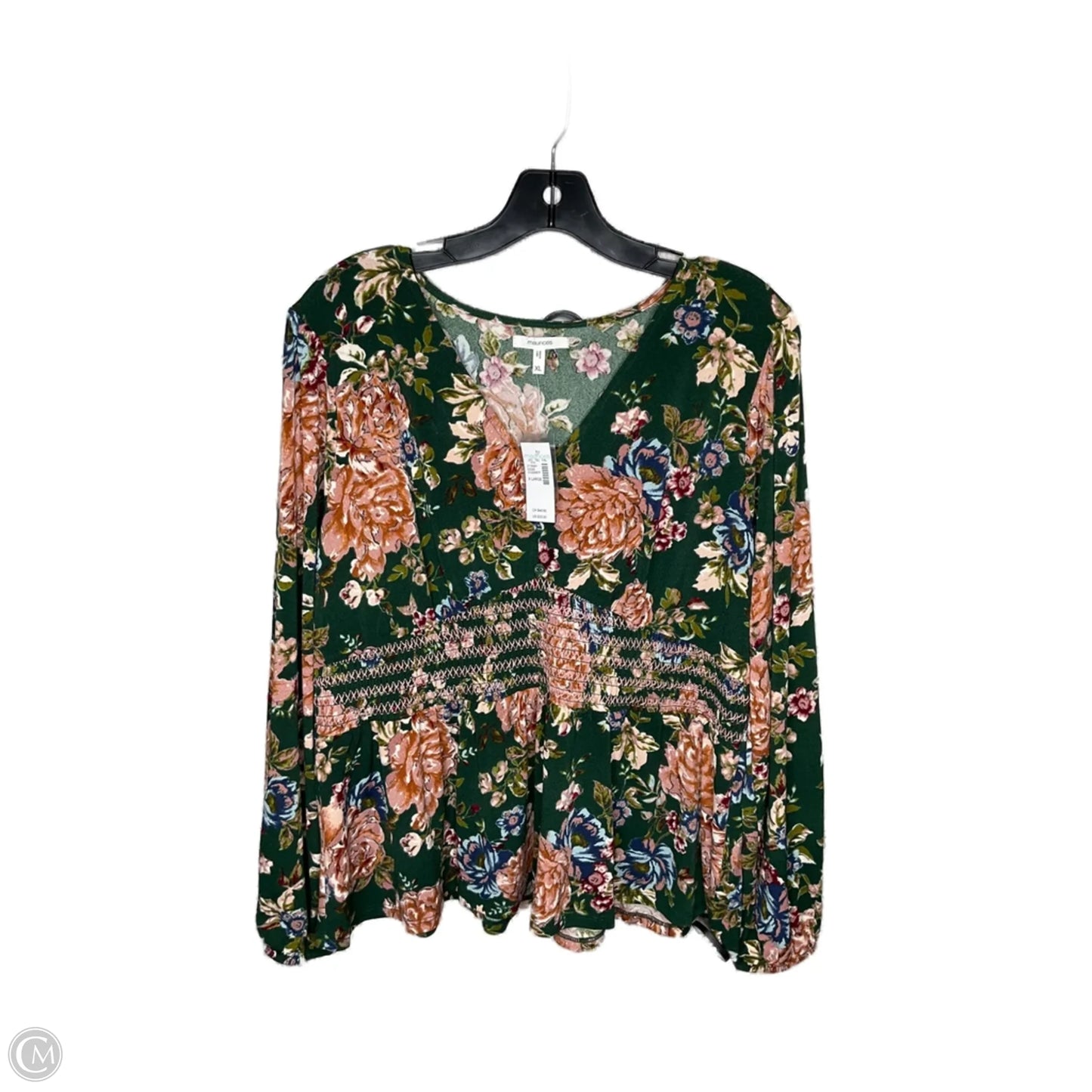 Top Long Sleeve By Maurices In Floral Print, Size: Xl