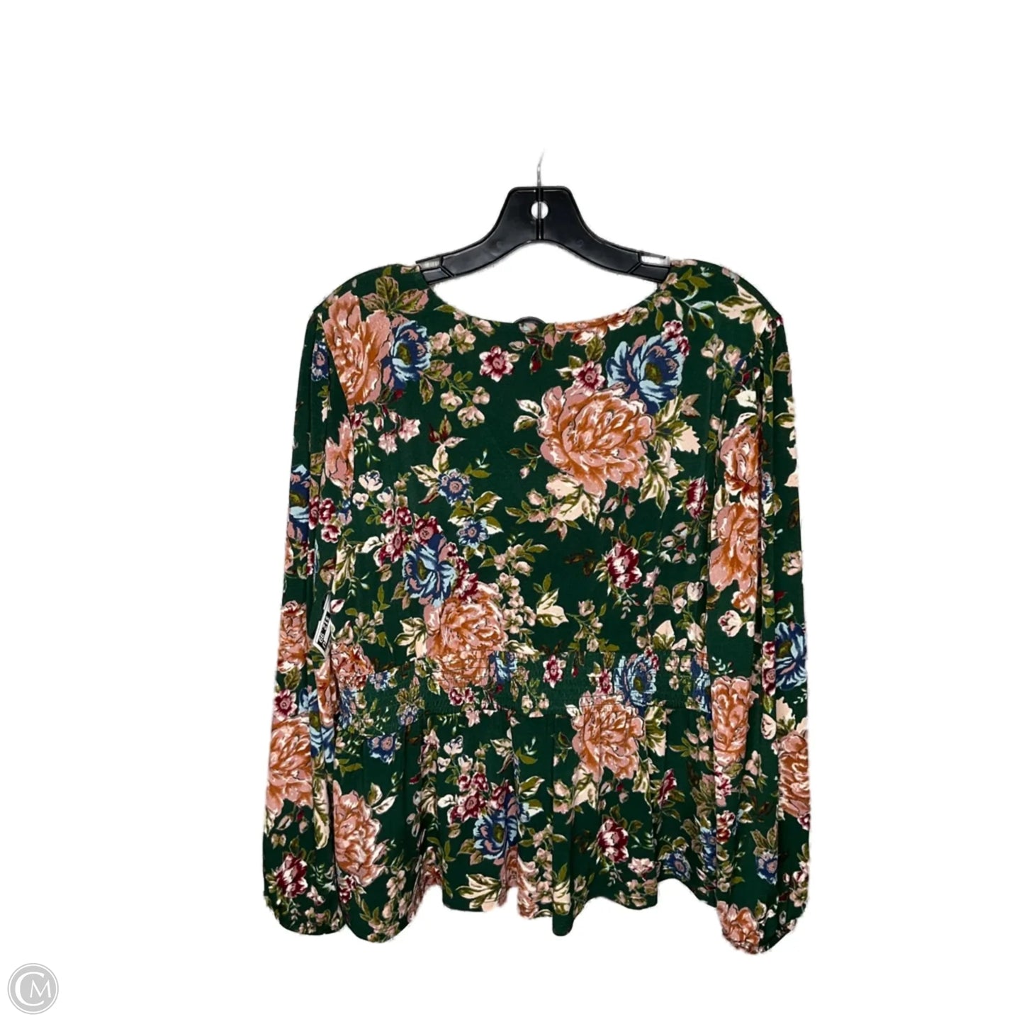 Top Long Sleeve By Maurices In Floral Print, Size: Xl