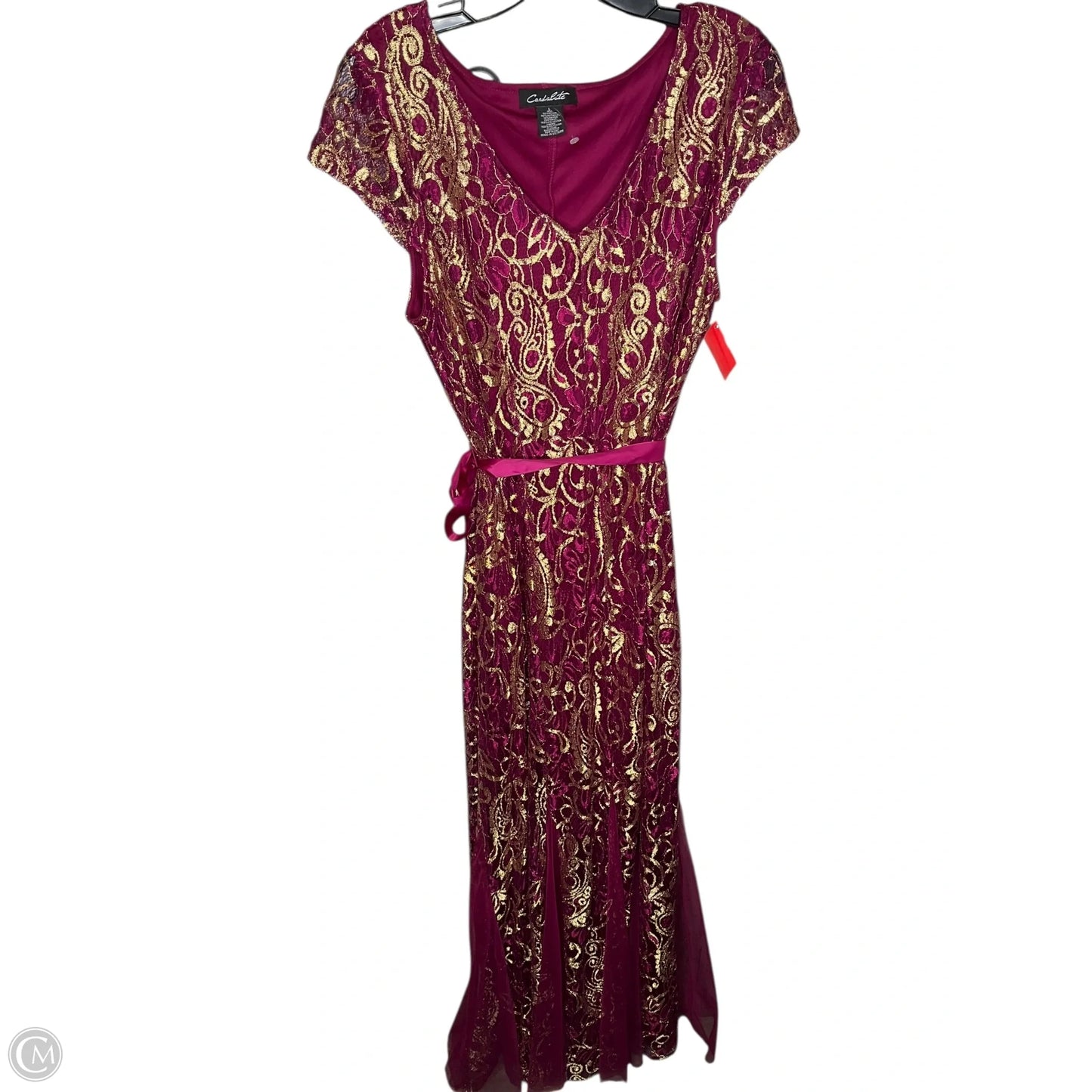 Dress Casual Maxi By Clothes Mentor In Gold & Purple, Size: L