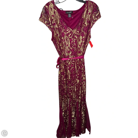 Dress Casual Maxi By Clothes Mentor In Gold & Purple, Size: L