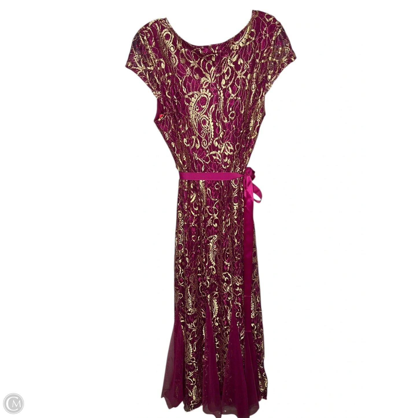 Dress Casual Maxi By Clothes Mentor In Gold & Purple, Size: L