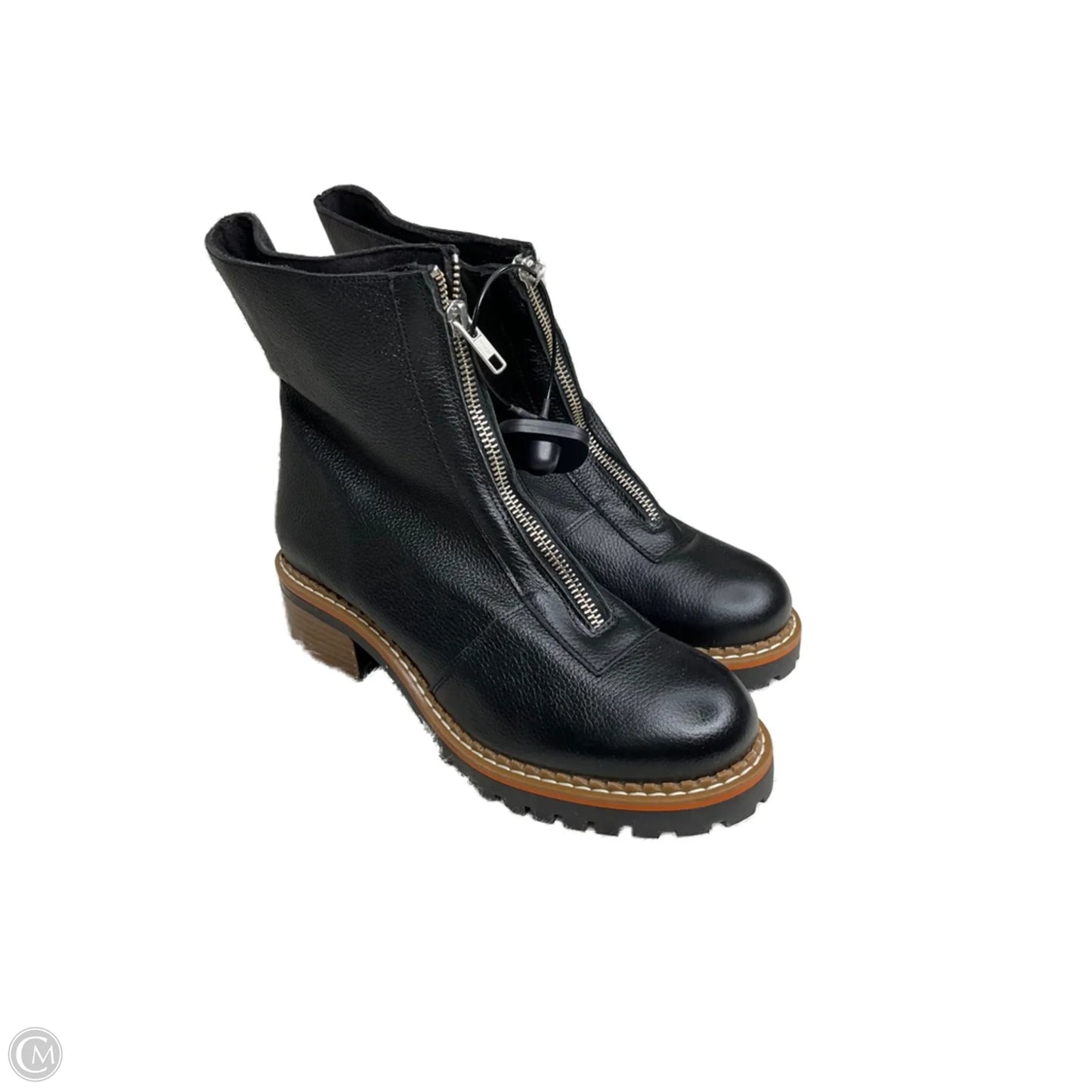 Boots Ankle Heels By Clothes Mentor In Black, Size: 7.5