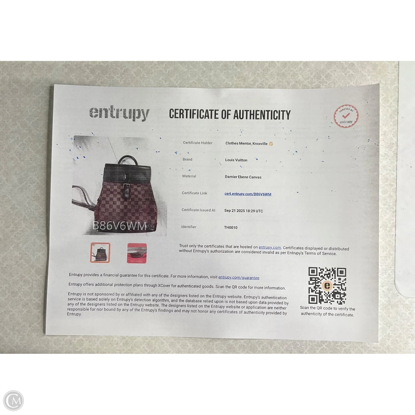 Backpack Luxury Designer By Louis Vuitton, Size: Medium