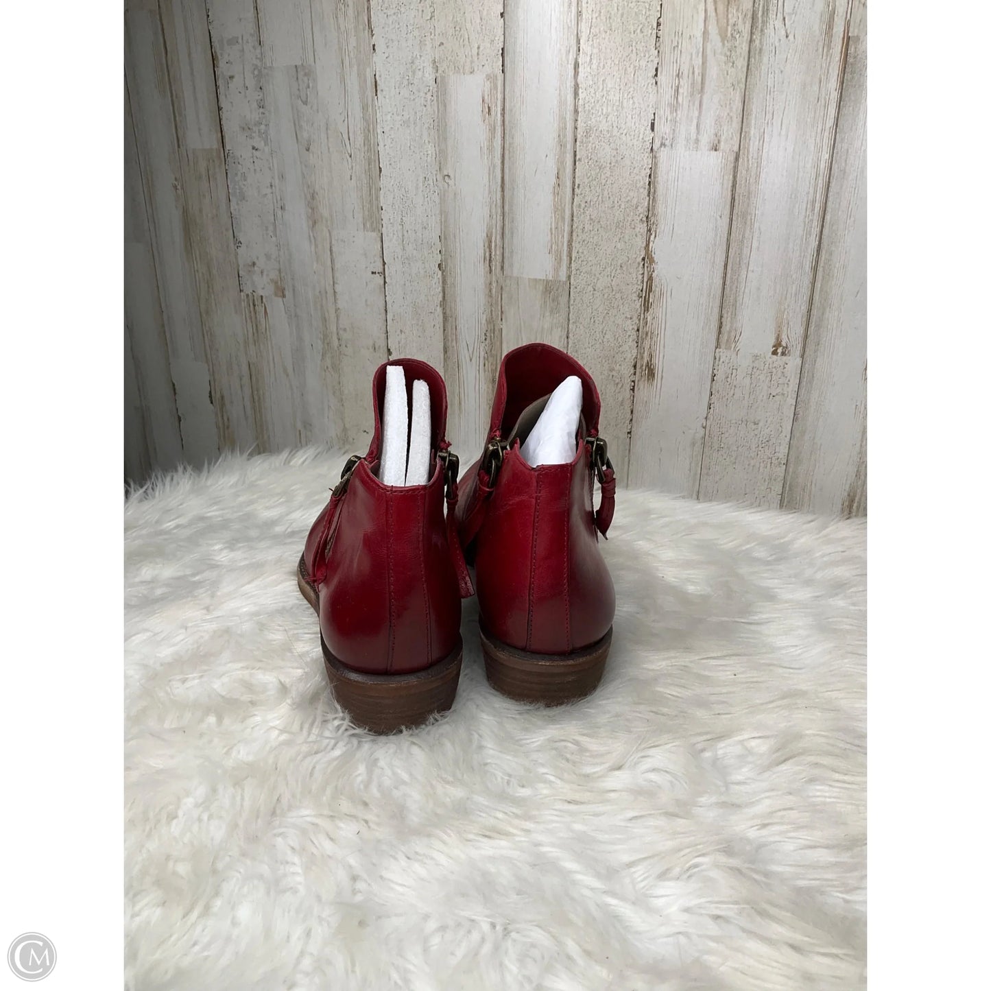 Boots Ankle Flats By Gb In Red, Size: 9.5