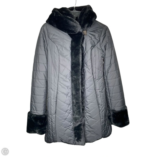 Coat Faux Fur & Sherpa By Dennis Basso Qvc In Black, Size: Xxs