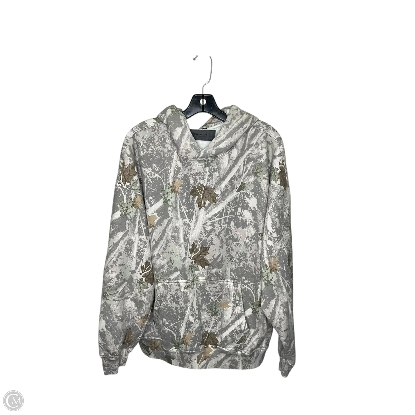 Sweatshirt Hoodie By Abercrombie And Fitch In Camouflage Print, Size: L