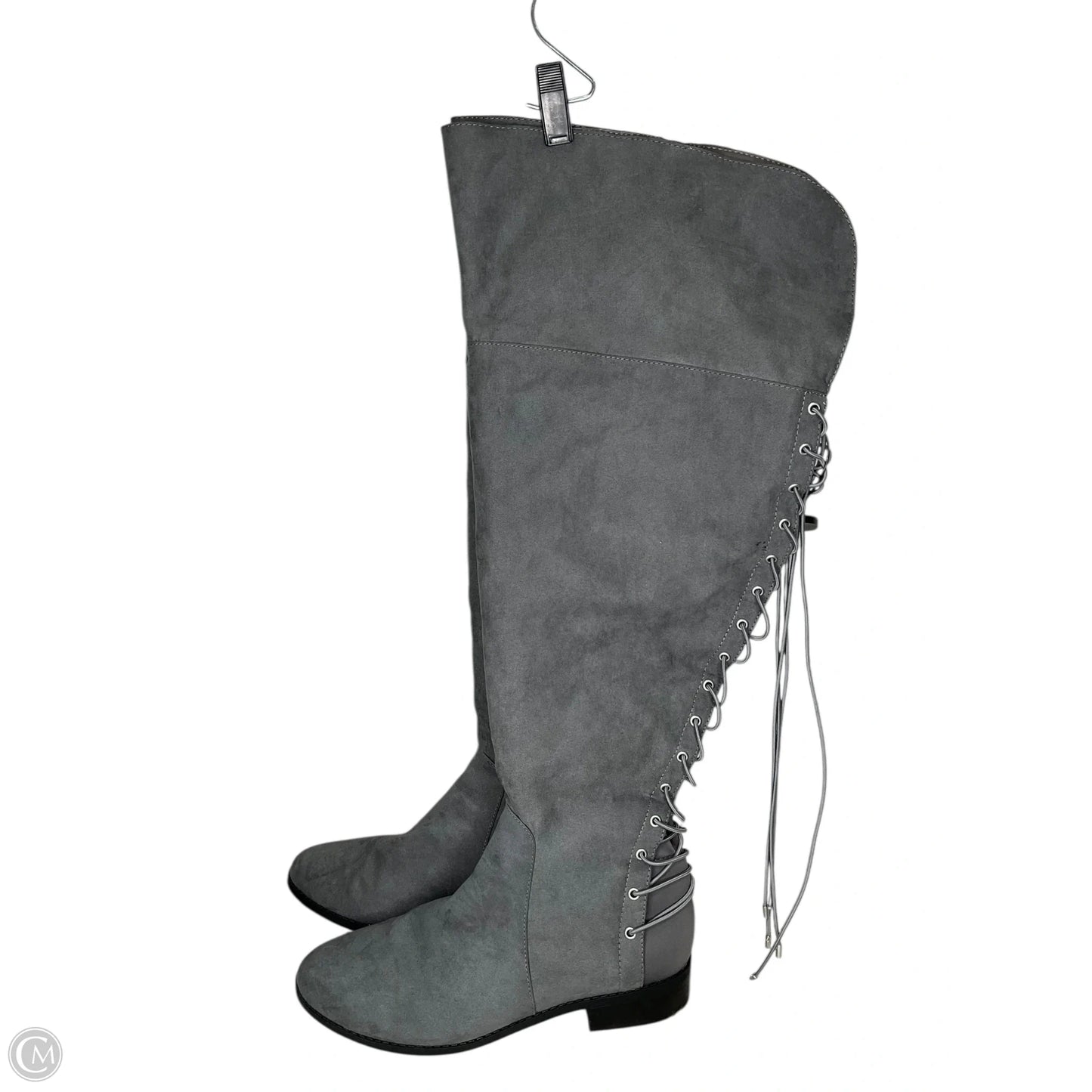 Boots Knee Flats By Torrid In Grey, Size: 12