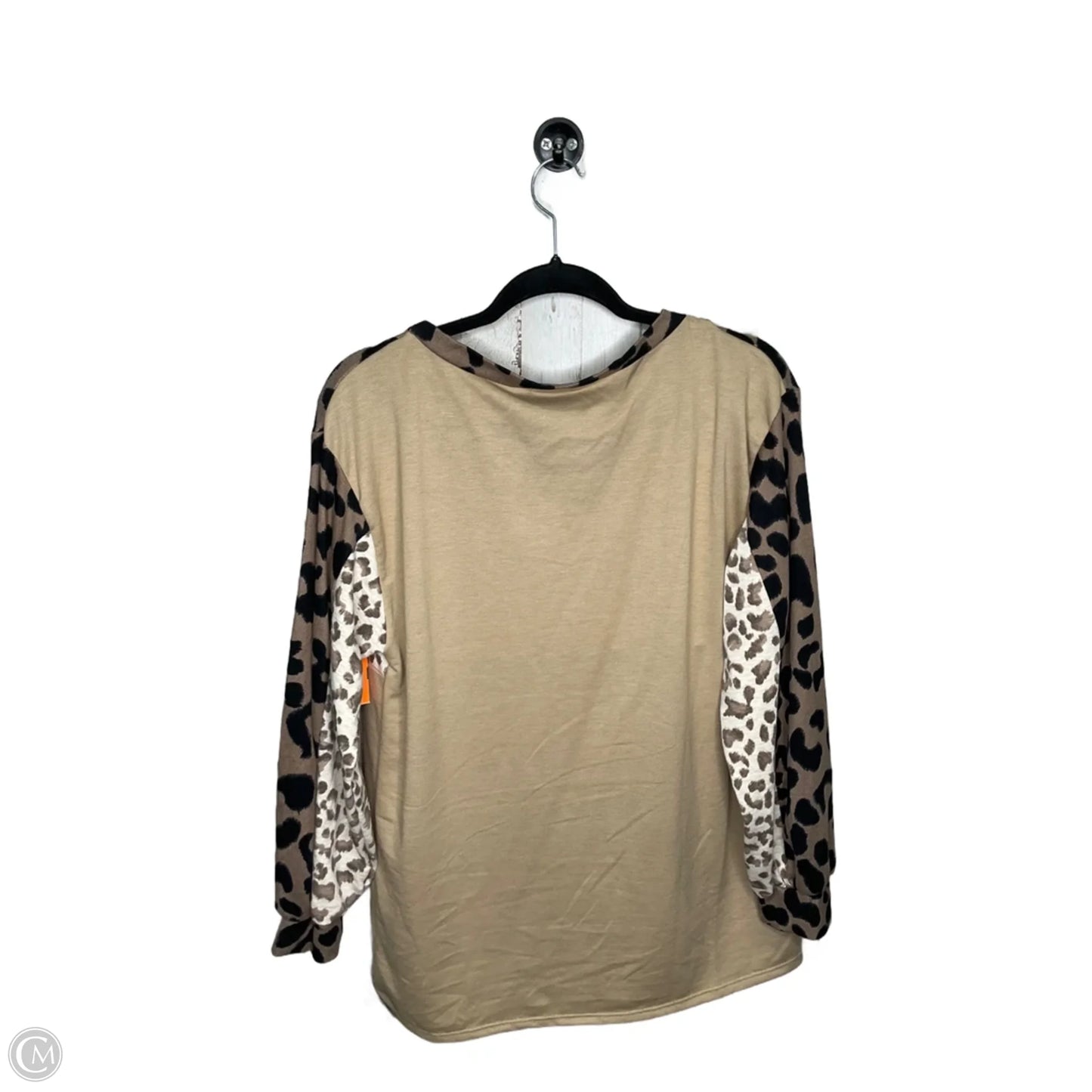 Top Long Sleeve By Bibi In Animal Print, Size: S