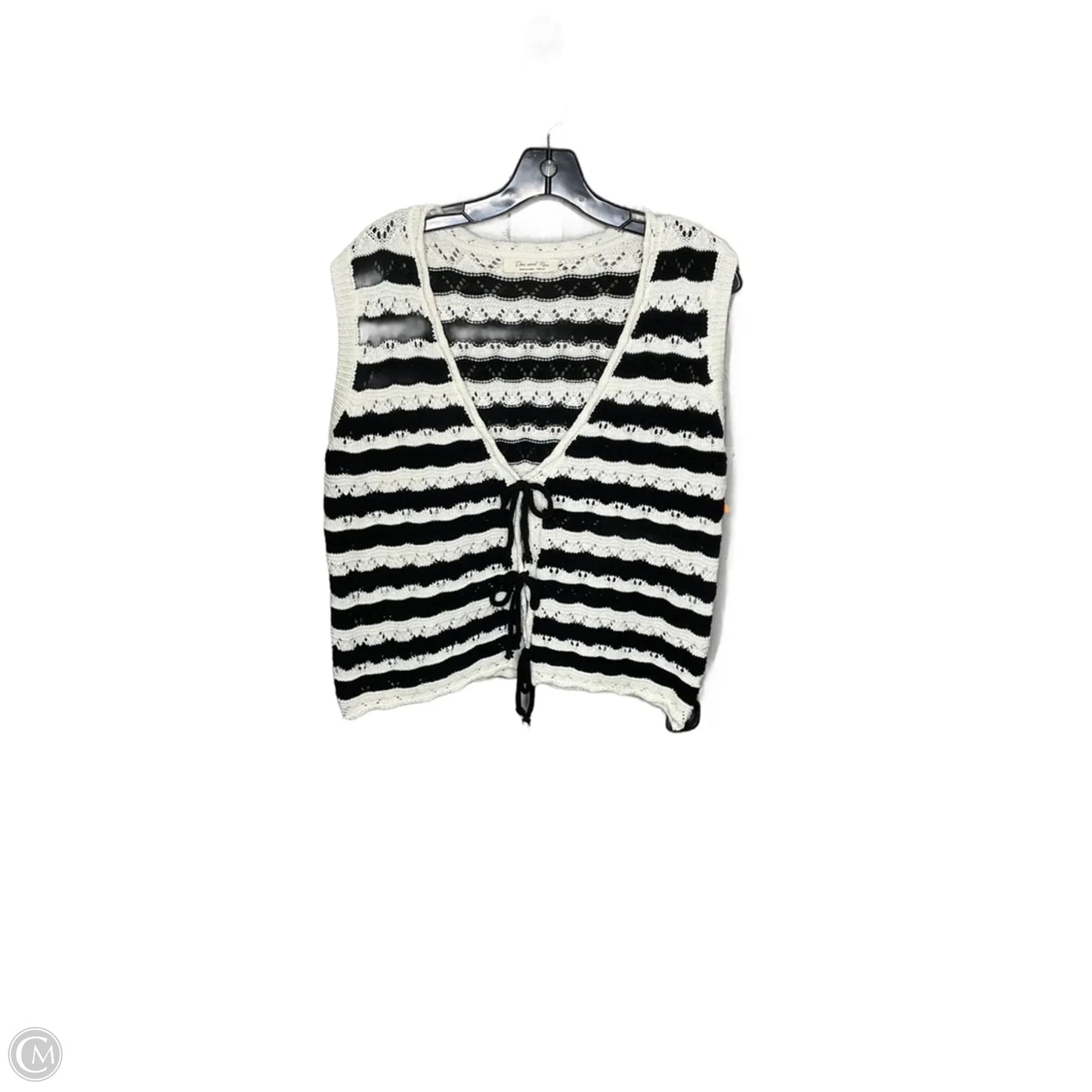 Vest Sweater By Doe & Rae In Black & White, Size: M