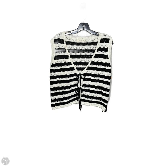 Vest Sweater By Doe & Rae In Black & White, Size: M