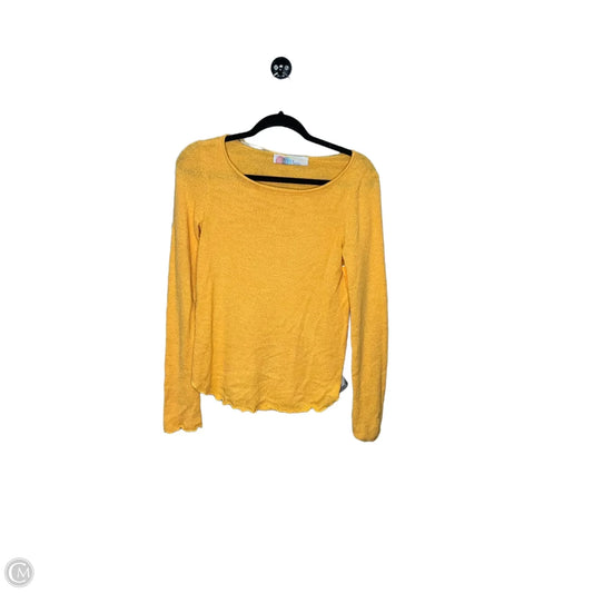 Top Long Sleeve By Free People In Yellow, Size: S