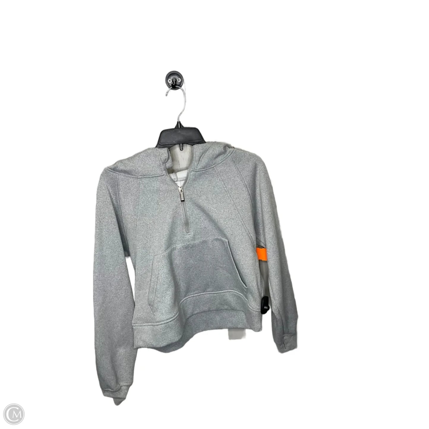Athletic Top Long Sleeve Hoodie By Clothes Mentor In Grey, Size: M