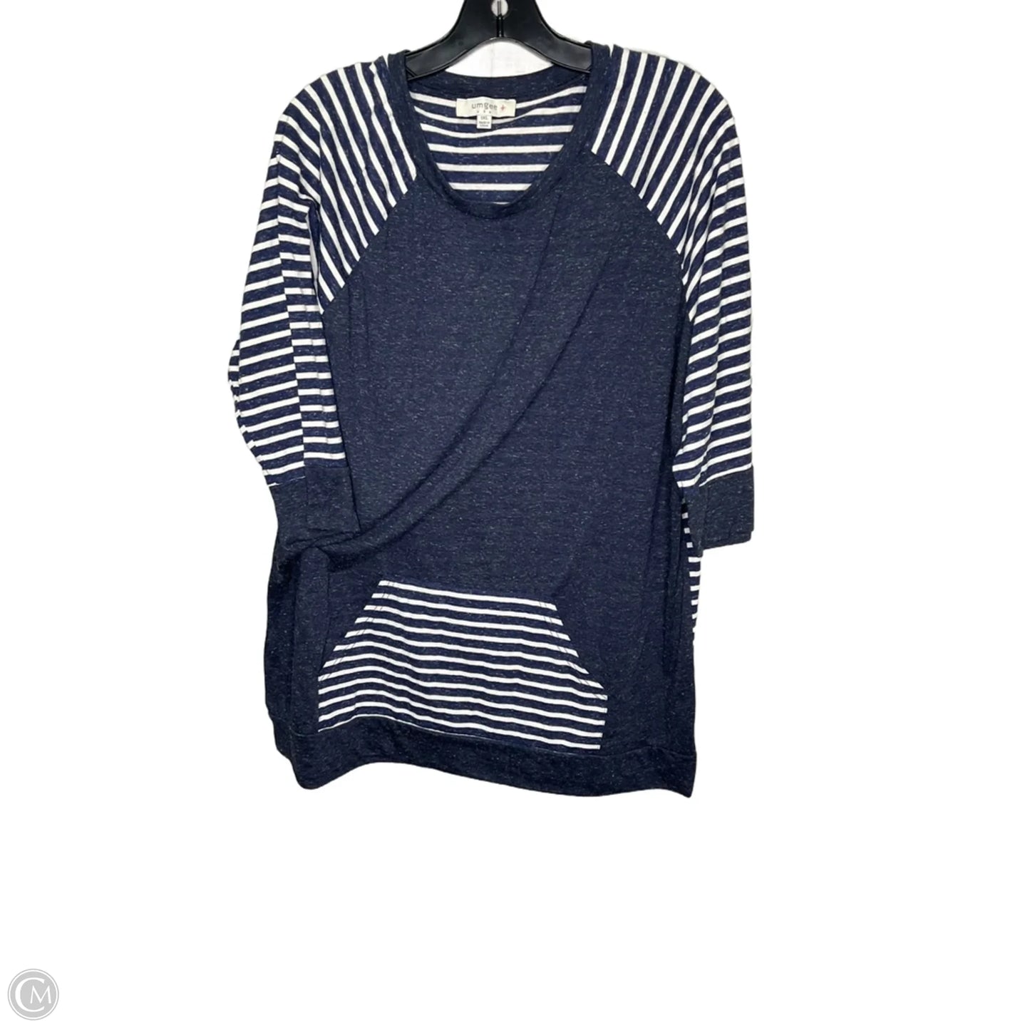 Top Short Sleeve By Umgee In Navy, Size: 1x