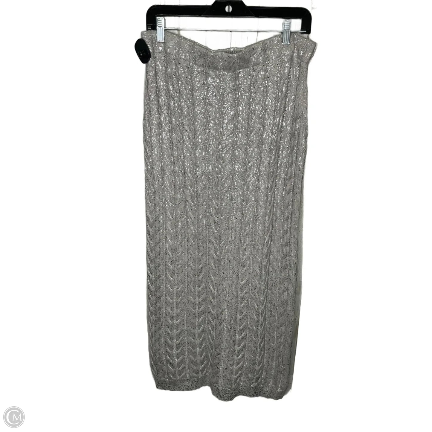 Skirt Maxi By Vince Camuto In Silver, Size: L