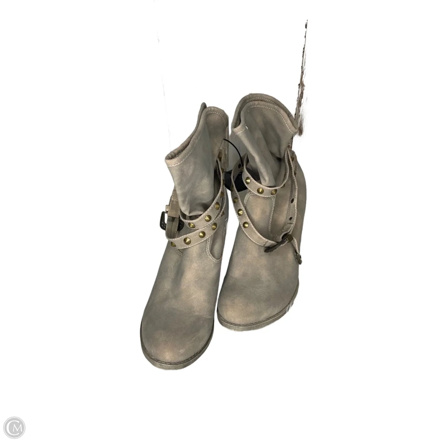 Boots Ankle Heels By Clothes Mentor In Cream, Size: 8.5