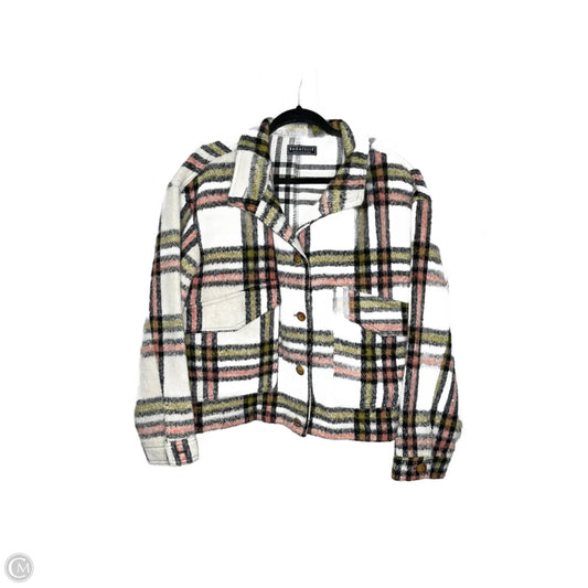 Jacket Fleece By Bagatelle In Plaid Pattern, Size: L