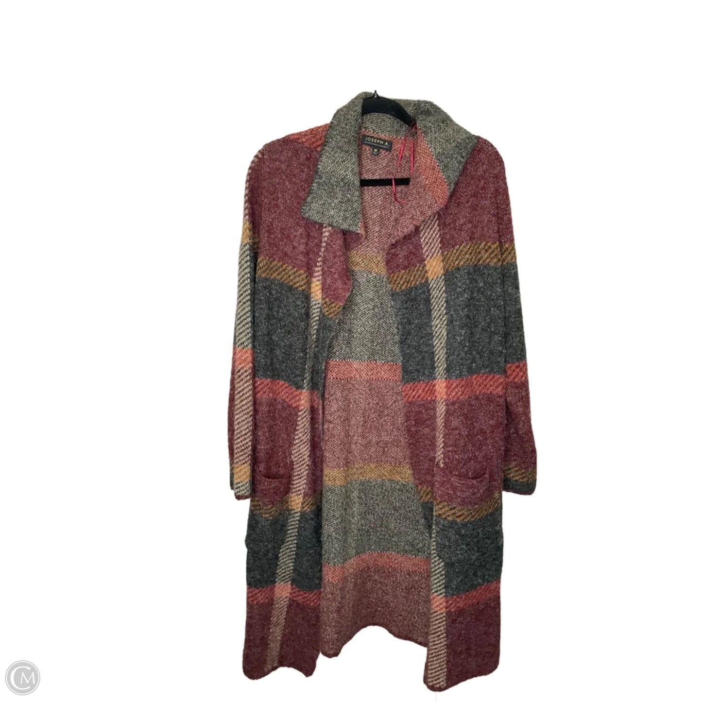 Cardigan By Joseph A. In Plaid Pattern, Size: M