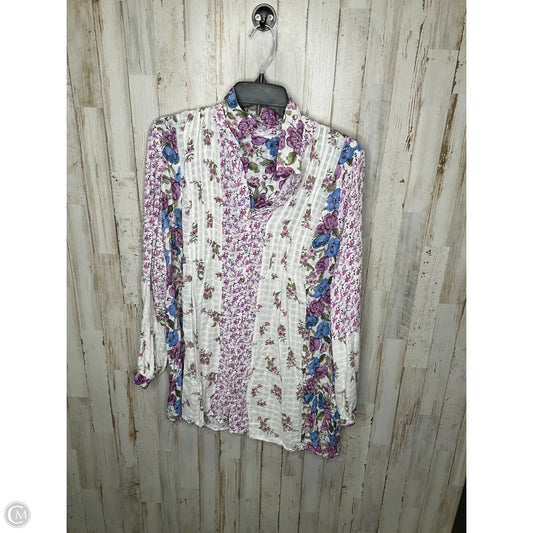 Top Long Sleeve By Jane And Delancey In Floral Print, Size: Xl