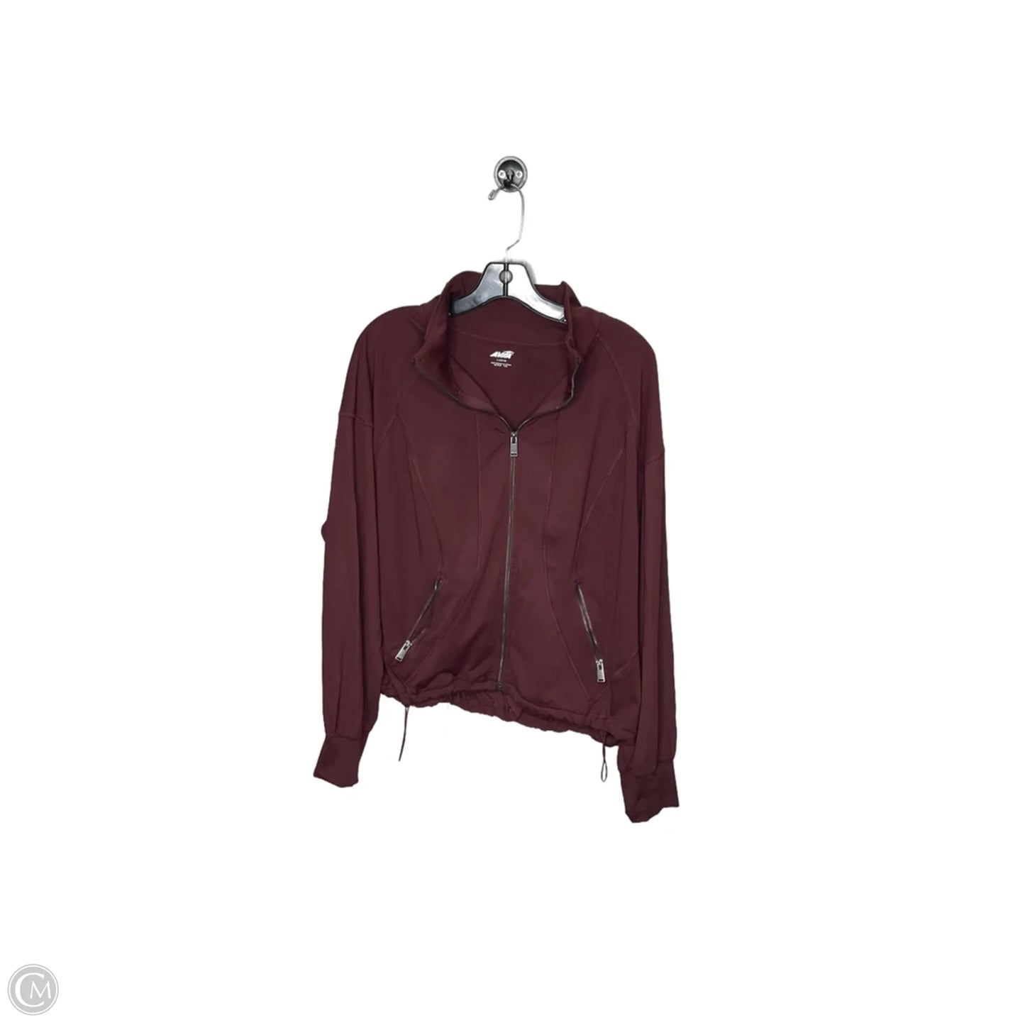 Athletic Jacket By Avia In Maroon, Size: L