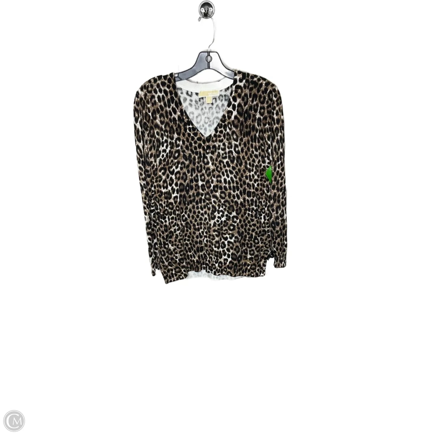 Top Long Sleeve By Michael By Michael Kors In Animal Print, Size: S