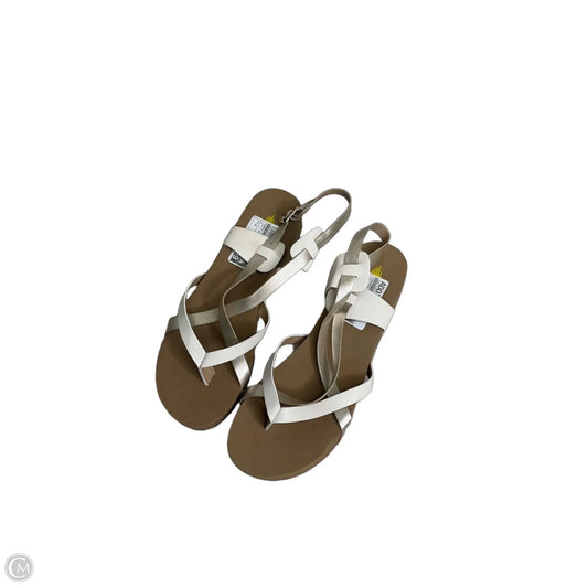 Sandals Heels Wedge By Volatile In Tan & White, Size: 8