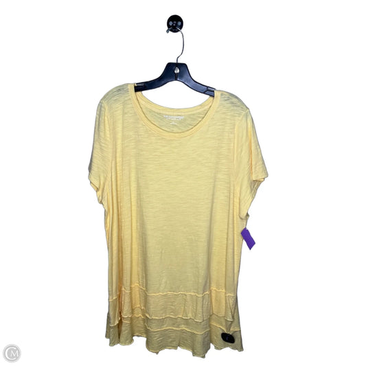 Top Short Sleeve By Soft Surroundings In Yellow, Size: 1x