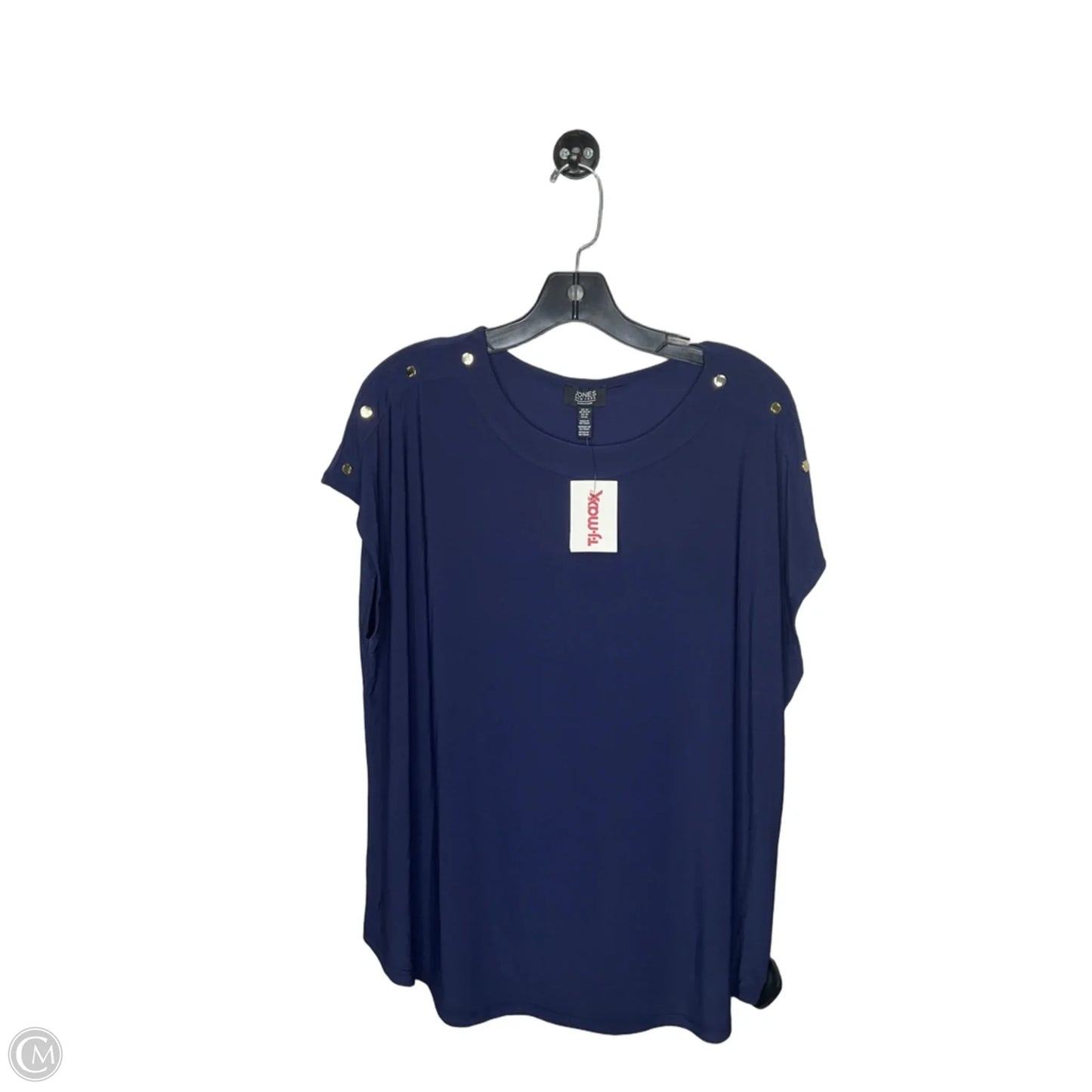 Top Short Sleeve By Jones New York In Navy, Size: 1x